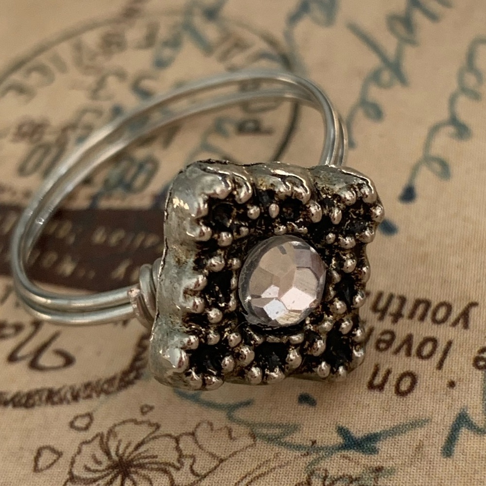 Vintage Button Ring - image 1
